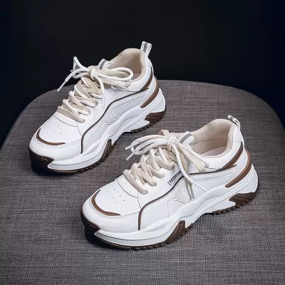 Korean Style Chunky Sneakers for Women 2025 Spring Breathable Thick Sole Shoes A28 · YANYAN China shoe factory