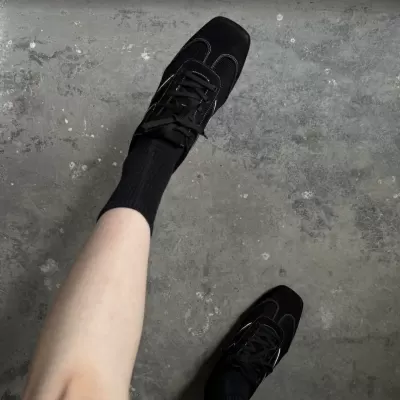 Women's New Square Toe Breathable Mesh German Trainer Shoes, Retro Lace-Up Sneakers · YANYAN China shoe factory