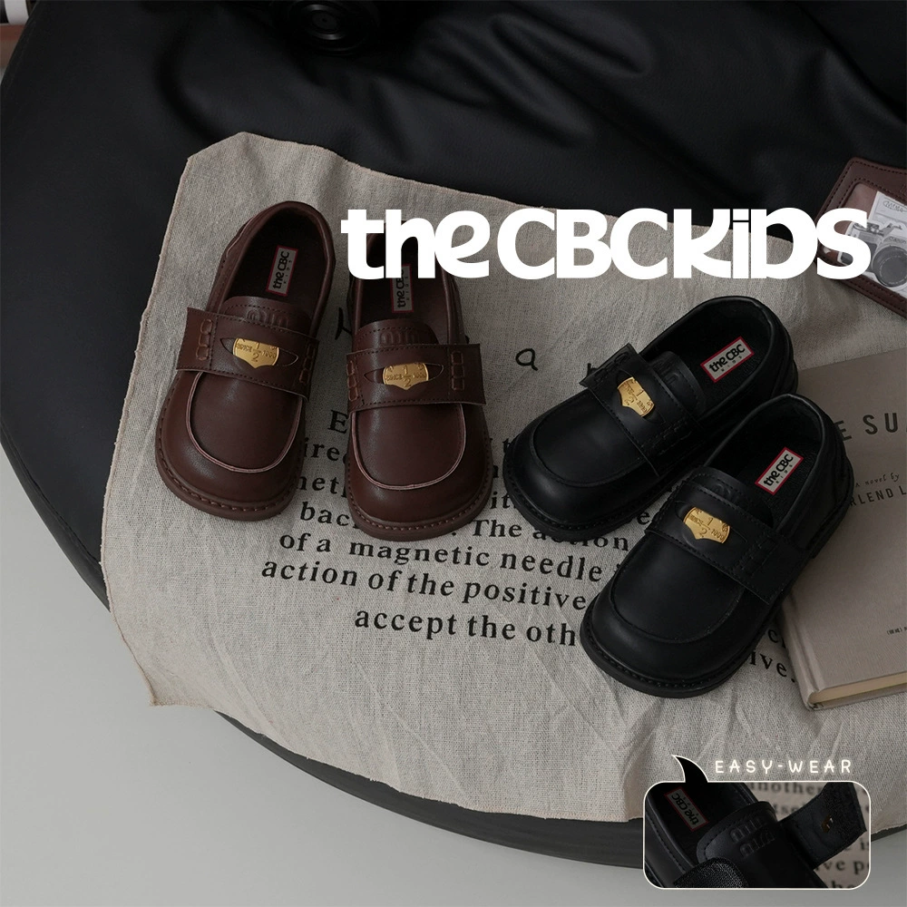 XSHX 246365 Kids Loafers, Vintage Coin Loafers, School Shoes, Unisex, Spring Autumn