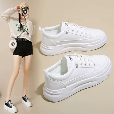 White Sneakers for Women 2024 Fall Breathable Thick Sole Platform Casual Shoes D08 · YANYAN China shoe factory