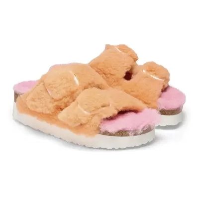 Women's Celebrity Style Wool Slippers, Ins Birkenstock Thick Sole Casual Fur Slides