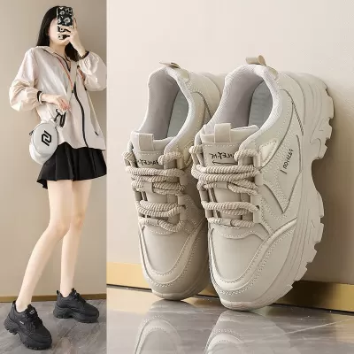 Korean Style Low-Top Dad Sneakers for Women 2024 Fall Breathable Student Walking Shoes 8821 · YANYAN China shoe factory