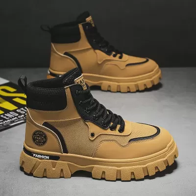Men's Shoes Autumn 2025 Martin Boots Fashion Versatile Work Shoes Non Slip Wear Resistant Thick Sole High Top Boots