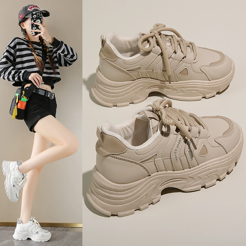 Zapatillas Dad Estilo Coreano para Mujer 2024 Otoño Suela Gruesa Running Casuales H6578
