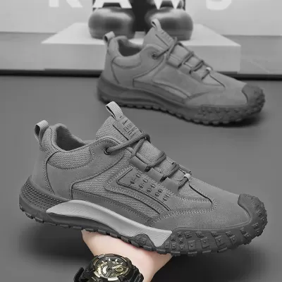 Men's Safety Shoes Spring Breathable Retro Work Boots Construction Work Shoes Outdoor Sports Hiking Boots