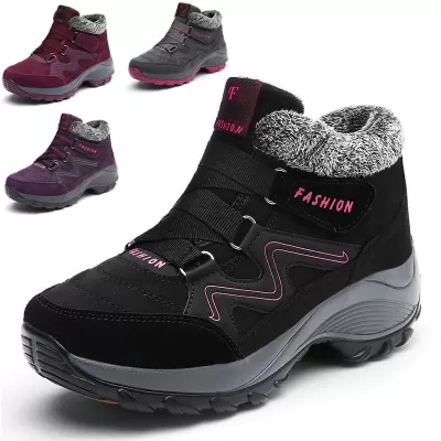 Drop Shipping Winter Cotton Shoes for Elderly Women Thick Sole Warm Snow Boots Plus Size