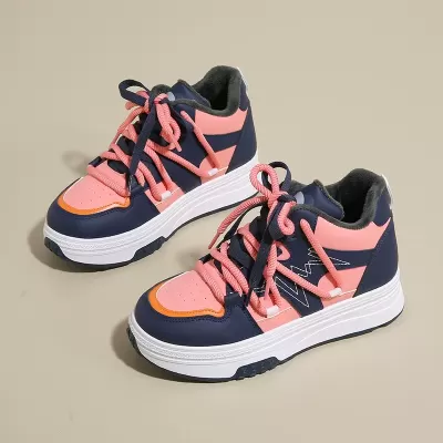 Winter Fleece-Lined High-Top White Sneakers for Women Korean Warm Thick Sole Casual Board Shoes