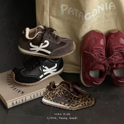 XSHX Kids Retro Sport Shoes, Unisex, Autumn Winter, Thin Sole, Velcro, Leather · YANYAN China shoe factory
