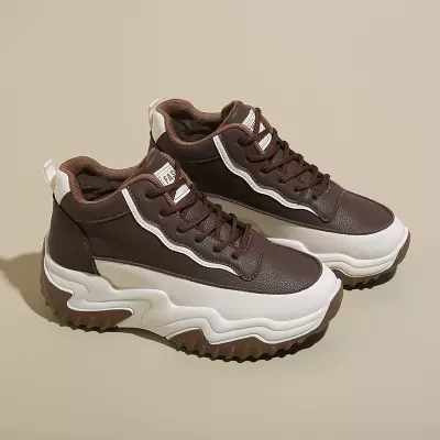 2024 Fall High-Top Shoes for Women Korean Style Thick Sole Casual Dad Sneakers · YANYAN China shoe factory