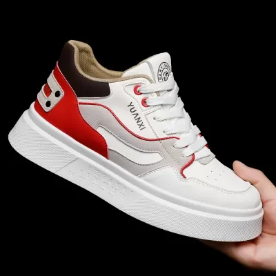 Chaussures bateau en cuir respirant pour homme, semelle épaisse rehaussante, baskets décontractées Automne 2024 · YANYAN China shoe factory