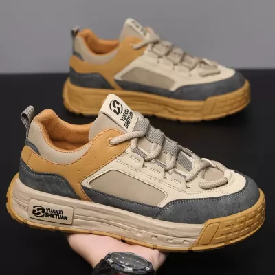 Men's Casual Board Shoes, Thick Sole Heightening Work Sneakers Fall/Winter 2024 · YANYAN China shoe factory