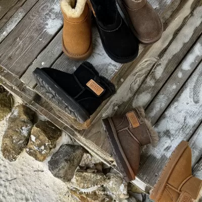XSHX Kids Snow Boots, Unisex, Winter, Water Resistant, Wool Lining, Velcro, Wenzhou Shoes · YANYAN China shoe factory