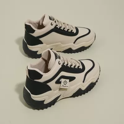 2024 Fall High-Top Shoes for Women Korean Style Thick Sole Casual Dad Sneakers · YANYAN China shoe factory