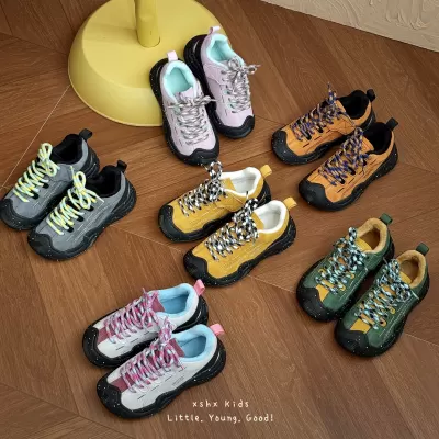 XSHX Kids Outdoor Shoes, Unisex, Autumn Winter, Suede, Velcro, Lightweight, Rubber · YANYAN China shoe factory