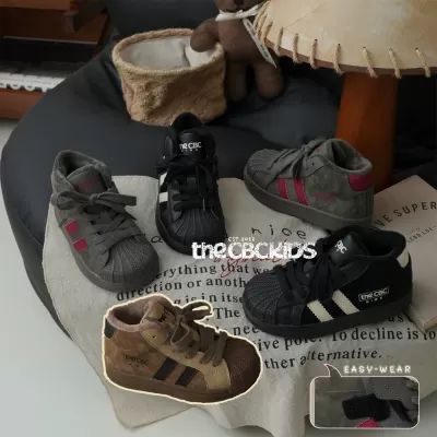 XSHX Kids High Top Leather Shoes, Unisex, Winter, Fleece, Velcro, Retro · YANYAN China shoe factory