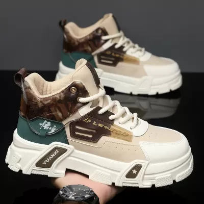 Men's High Top Winter Martin Boots, Leather Waterproof Casual Sneakers 2024