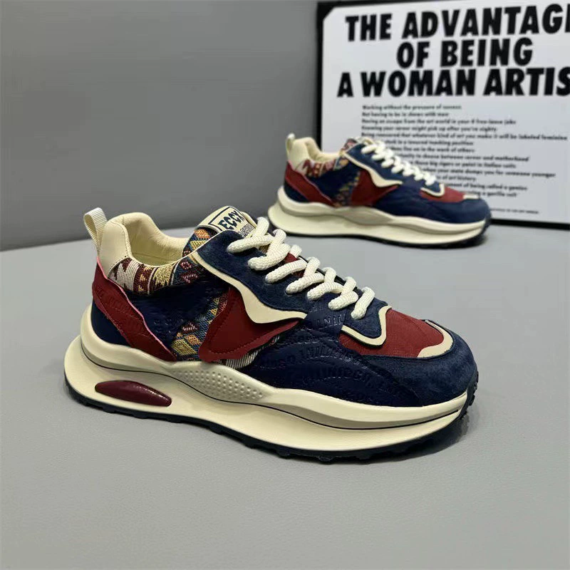 Men's Shoes 2026 Spring New Fashion Versatile Trendy Light Luxury Casual Color Block Sports Low Top Korean Style