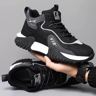 Men's High Top Soft Sole Anti-Slip Fleece Lined Casual Running Sneakers Fall/Winter