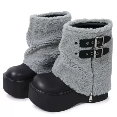 Women's Winter New Fleece Thick Sole Snow Boots, Casual Short Boots Big Toe Fur · YANYAN China shoe factory