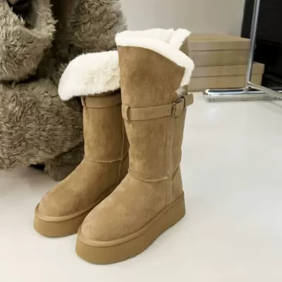 New Platform Thick Soled Fleece Lined Snow Boots Women Winter Warm High Top Cotton Shoes · YANYAN China shoe factory