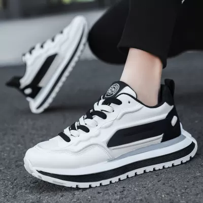 Men's Breathable Casual Sneakers, Anti-Slip Soft Sole White Shoes Dad Shoes 2026 · YANYAN China shoe factory