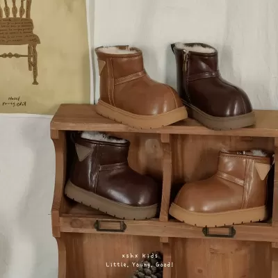 XSHX Kids Snow Boots, Unisex, Winter, Waterproof, Wool Lining, Wenzhou Shoes · YANYAN China shoe factory