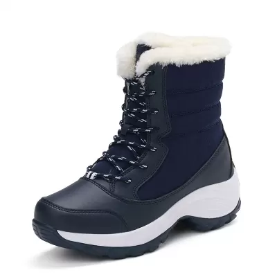 Outdoor Waterproof Anti Slip Mid Calf High Top Winter Warm Lined Snow Boots Women Martin Boots