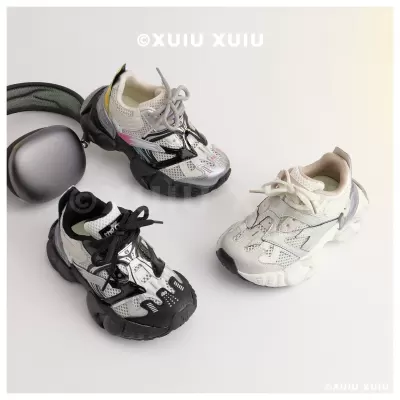 XSHX Kids Retro Dad Sneakers, Unisex, Spring Autumn, Mesh, Heavy Duty, Wenzhou Shoes · YANYAN China shoe factory