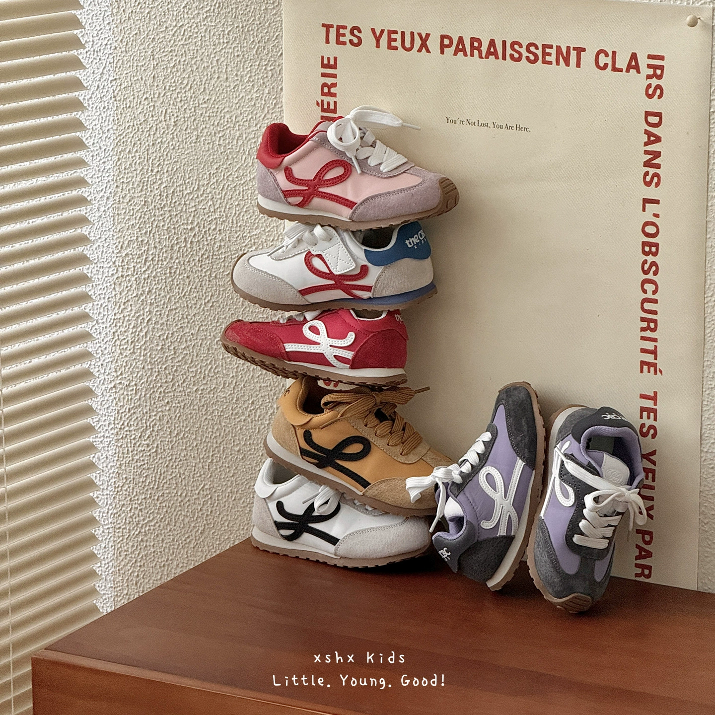 XSHX Madrid Retro Kids Casual Sneakers for Boys Girls Toddler Family Shoes Autumn