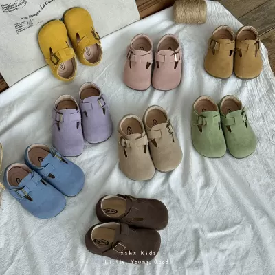 XSHX Barn Buckle Retro Kids Loafers for Boys Girls Multi-Color Hook and Loop Spring Autumn