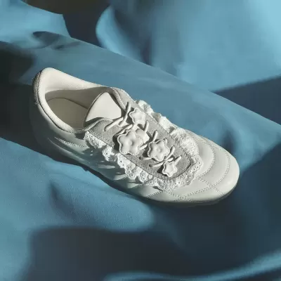 Korean Genuine Leather Lace Flower Decor Thick Sole German Training Shoes Women New Casual Sport Lace Up Leather Shoes