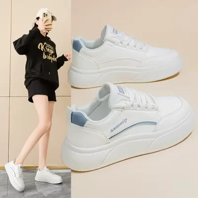 Women's Spring 2025 White Shoes, Korean Style Thick Sole Casual Sneakers SH506 · YANYAN China shoe factory