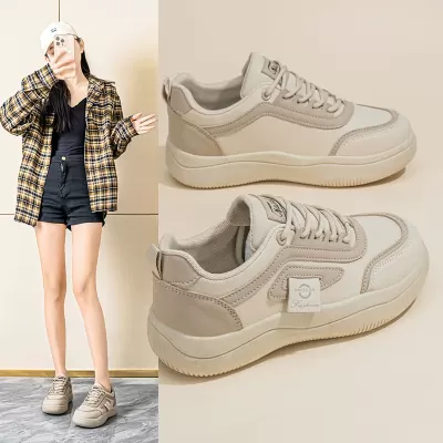 Women's Spring Breathable White Shoes, Korean Style Thick Sole Casual Dad Sneakers · YANYAN China shoe factory