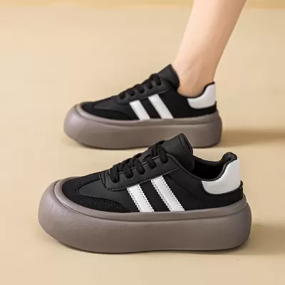 Women's Spring German Trainer White Shoes, Korean Style Thick Sole Casual Dad Sneakers · YANYAN China shoe factory