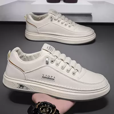 2026 Autumn Men's New Breathable White Shoes Fashion Thick Sole Sports Casual Board Shoes · YANYAN China shoe factory