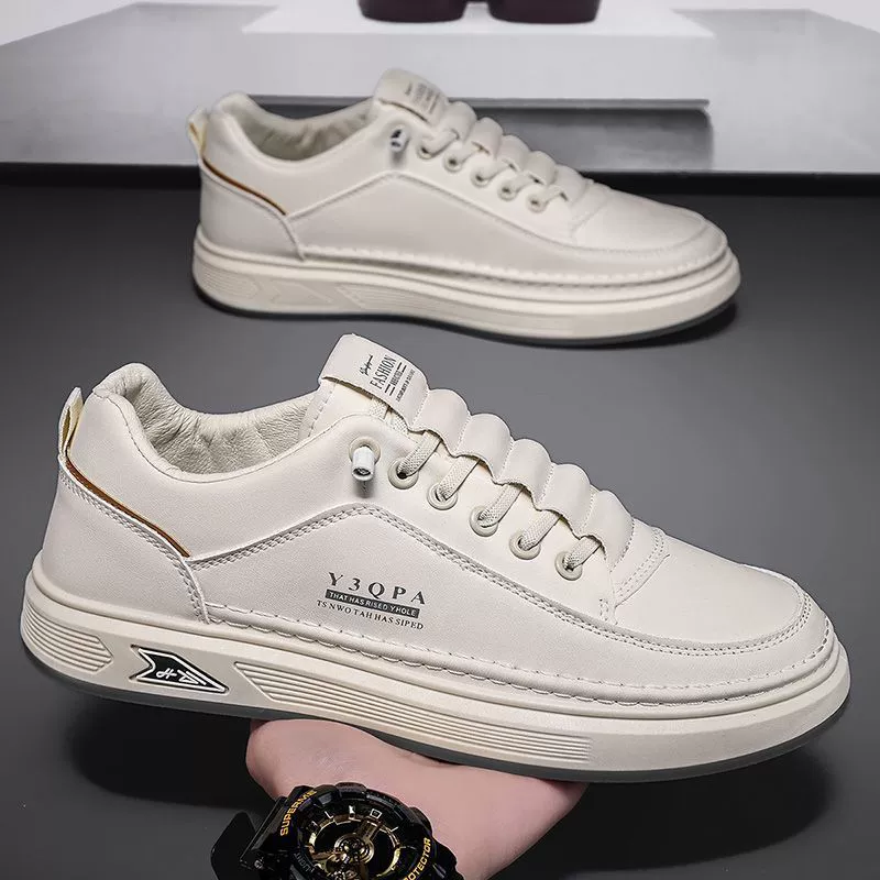 2026 Otoño Zapatos Nuevos para Hombre Transpirables Blancos Moda Suela Gruesa Deportivos Casuales Tabla