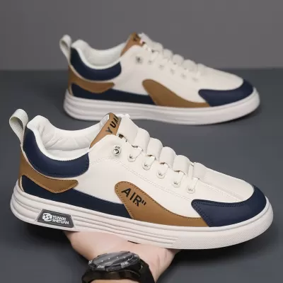 Men's Breathable Casual White Board Shoes, Slip-On Work Sneakers Spring/Autumn