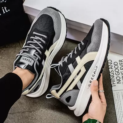 Men's Breathable Agility Casual Shoes, Lightweight Soft Sole Dad Sneakers Spring · YANYAN China shoe factory