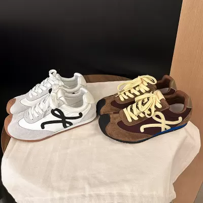 Vintage Lace Up Casual White Sneakers German Army Trainers for Women