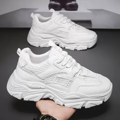 Men's Winter Mesh Breathable Fashion Casual Sports Shoes Thick Sole Heightening Dad Shoes · YANYAN China shoe factory