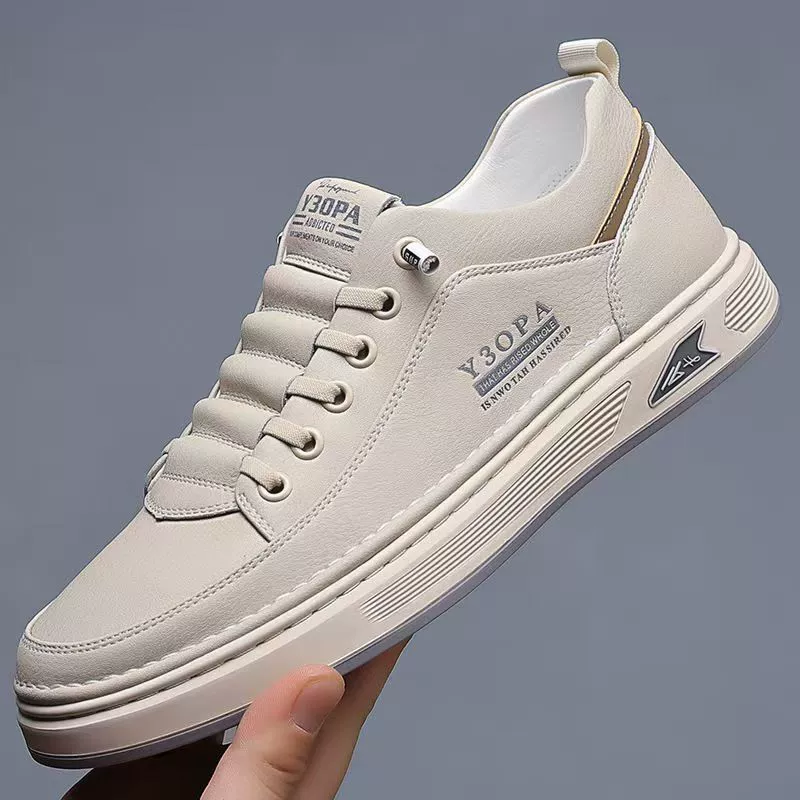 2026 Primavera Zapatos Nuevos para Hombre Transpirables Blancos Moda Suela Gruesa Deportivos Casuales Tabla