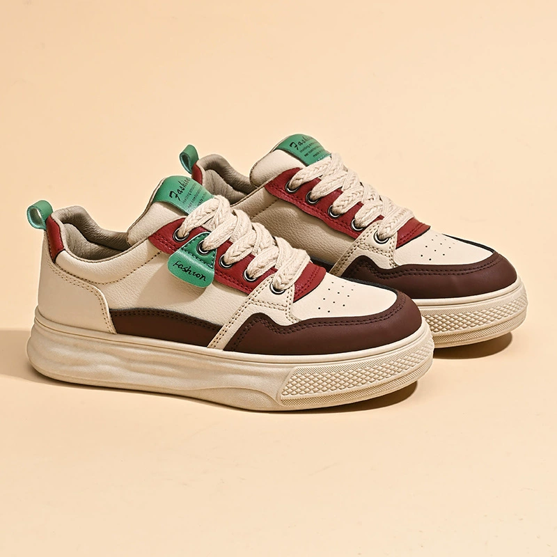Zapatillas Blancas Primavera 2025 Estilo Coreano para Mujer, Suela Gruesa Elevadora, Zapatos Casual