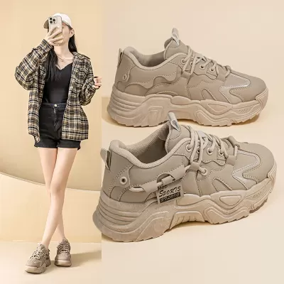 Korean New Dad Shoes for Women 2025 Spring Student Casual Thick Sole Sneakers · YANYAN China shoe factory