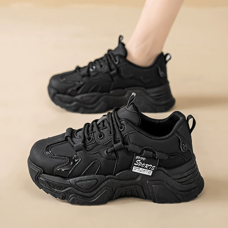 Korean New Dad Shoes for Women 2025 Spring Student Casual Thick Sole Sneakers