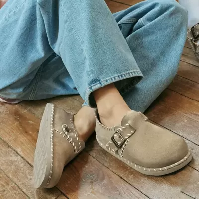 Spring New Full Wrap Thick Sole Birkenstock Shoes Women 2025 New Casual Inner Height Outdoor Genuine Leather Lazy Shoes · YANYAN China shoe factory