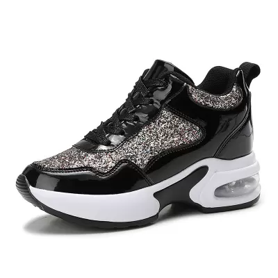 2025 New Spring Fall Women Height Increasing Thick Sole Fashion Casual Sports Shoes Thick Bottom
