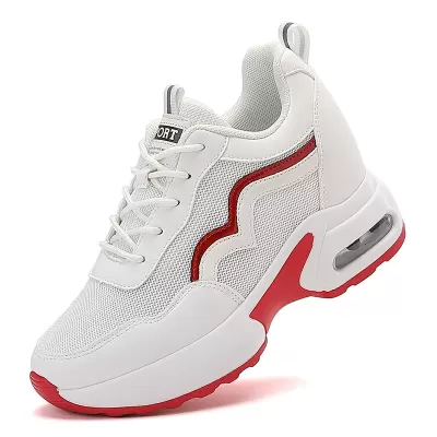 2026 New Breathable Mesh Women Sneakers Fashion Thick Sole Height Increasing Casual Air Cushion Shoes · YANYAN China shoe factory