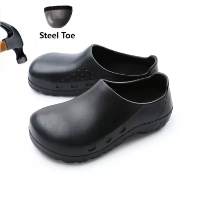 Steel Toe EVA Waterproof Chef Shoes Construction Kitchen Labor Protection Men Anti Smash Work Shoes