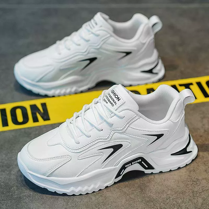 2026 New Fall Men's Casual Thick Sole White Dad Sneakers for Teens