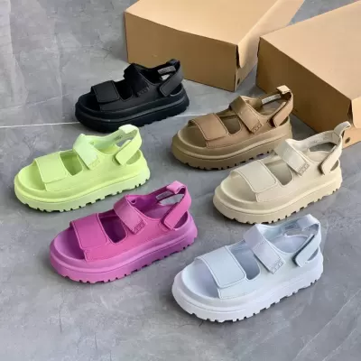 2025 Spring Summer New Dopamine Beach Sandals Women Petite Thick Sole Casual Velcro Strap Fashion Sandals